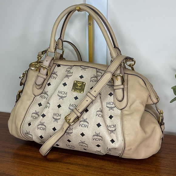 MCM Tan Monogram Satchel - Picture 2 of 16